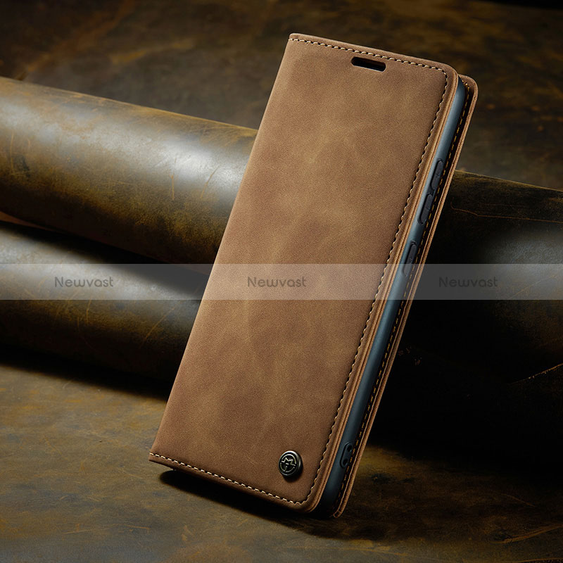 Leather Case Stands Flip Cover Holder C02S for Huawei Mate 60 Pro+ Plus Light Brown