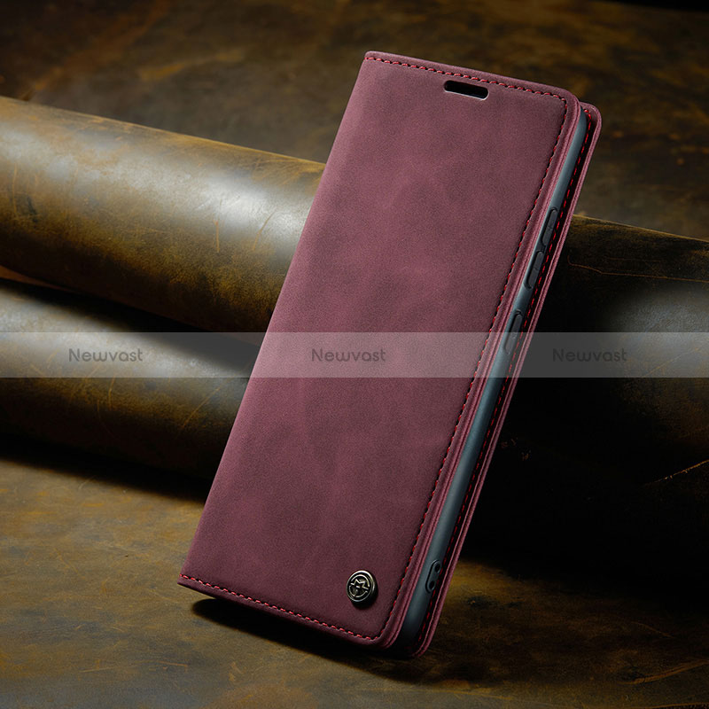 Leather Case Stands Flip Cover Holder C02S for Huawei Mate 60 Pro+ Plus Red Wine