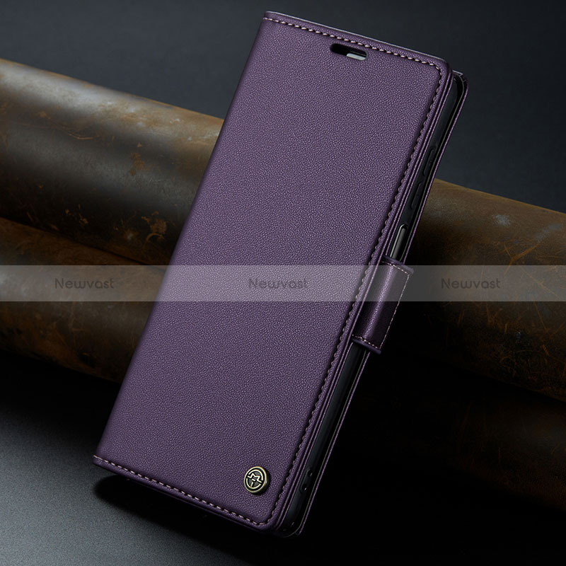 Leather Case Stands Flip Cover Holder C02S for Motorola Moto G Stylus (2023) 5G Purple