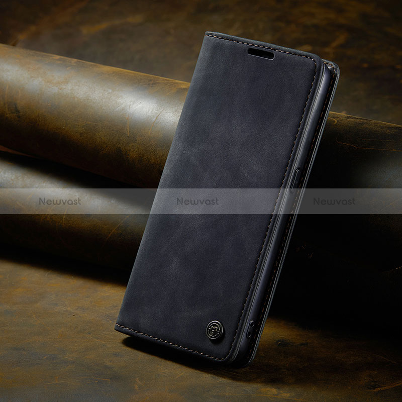 Leather Case Stands Flip Cover Holder C02S for Oppo Reno8 T 4G Black