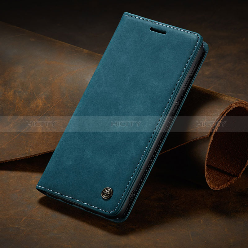 Leather Case Stands Flip Cover Holder C02S for Samsung Galaxy A03s Blue