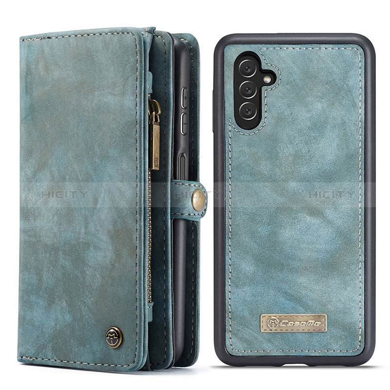 Leather Case Stands Flip Cover Holder C02S for Samsung Galaxy A04s Blue