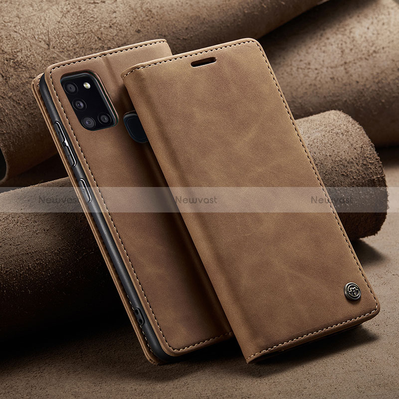 Leather Case Stands Flip Cover Holder C02S for Samsung Galaxy A21s