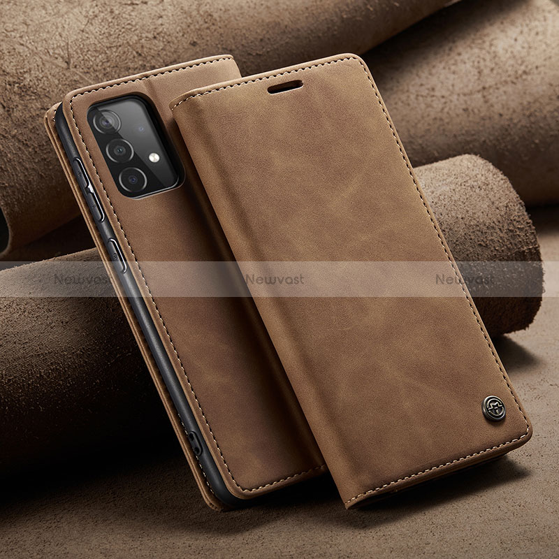 Leather Case Stands Flip Cover Holder C02S for Samsung Galaxy A52s 5G