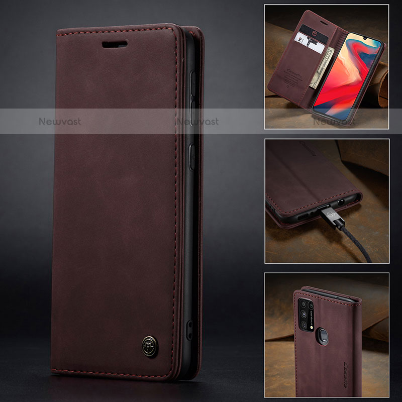 Leather Case Stands Flip Cover Holder C02S for Samsung Galaxy M31