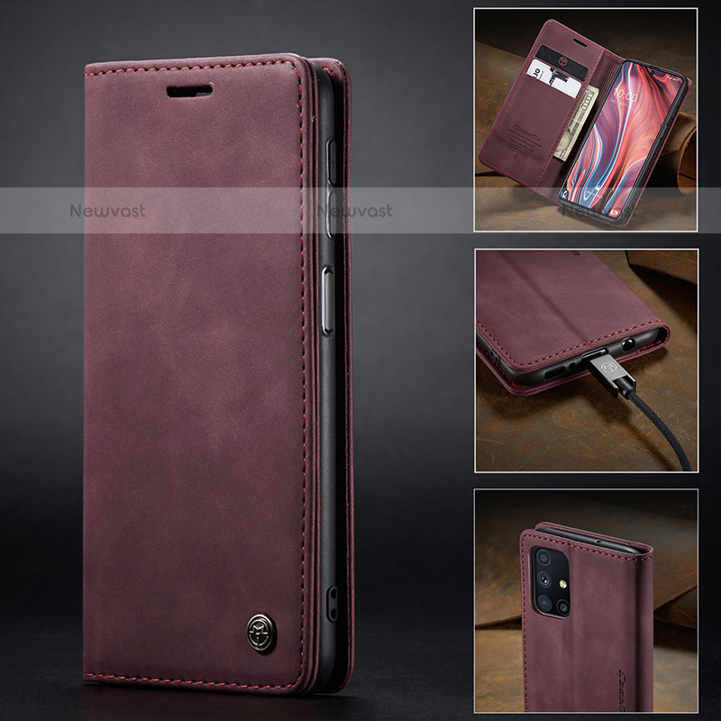 Leather Case Stands Flip Cover Holder C02S for Samsung Galaxy M51