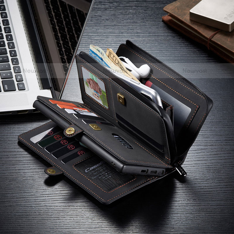 Leather Case Stands Flip Cover Holder C02S for Samsung Galaxy S21 Ultra 5G