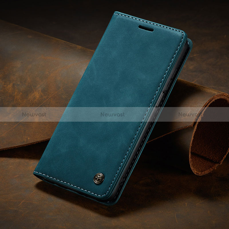 Leather Case Stands Flip Cover Holder C02S for Xiaomi Mi 10T Pro 5G Blue