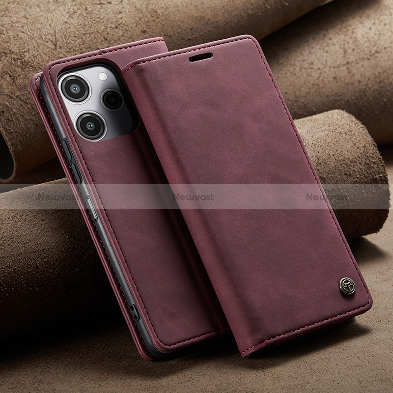 Leather Case Stands Flip Cover Holder C02S for Xiaomi Poco M6 Pro 5G