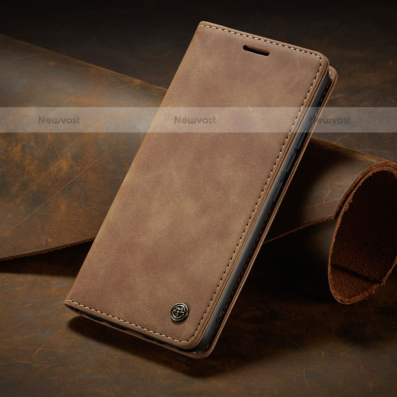 Leather Case Stands Flip Cover Holder C02S for Xiaomi Redmi K60 Ultra 5G Light Brown