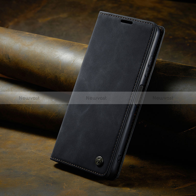 Leather Case Stands Flip Cover Holder C02S for Xiaomi Redmi Note 10 Pro Max Black