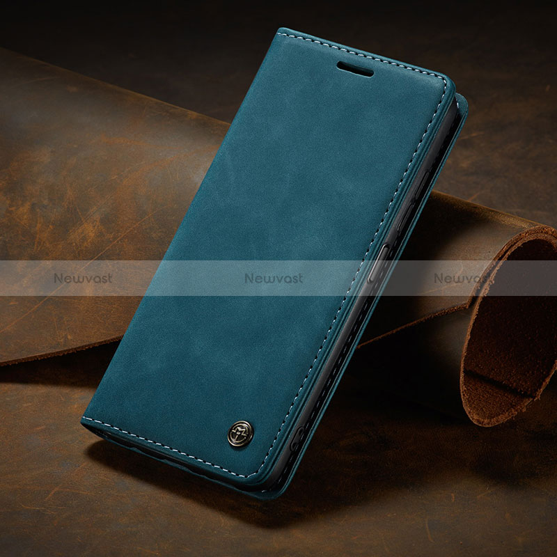 Leather Case Stands Flip Cover Holder C02S for Xiaomi Redmi Note 11 Pro 4G Blue