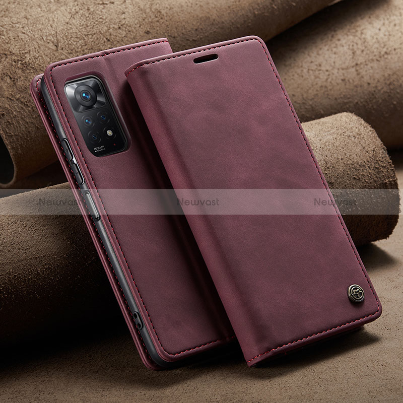 Leather Case Stands Flip Cover Holder C02S for Xiaomi Redmi Note 11 Pro 5G