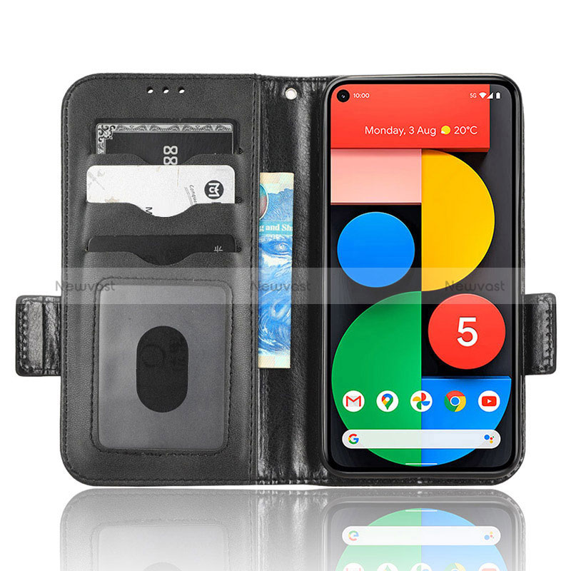 Leather Case Stands Flip Cover Holder C02X for Google Pixel 5