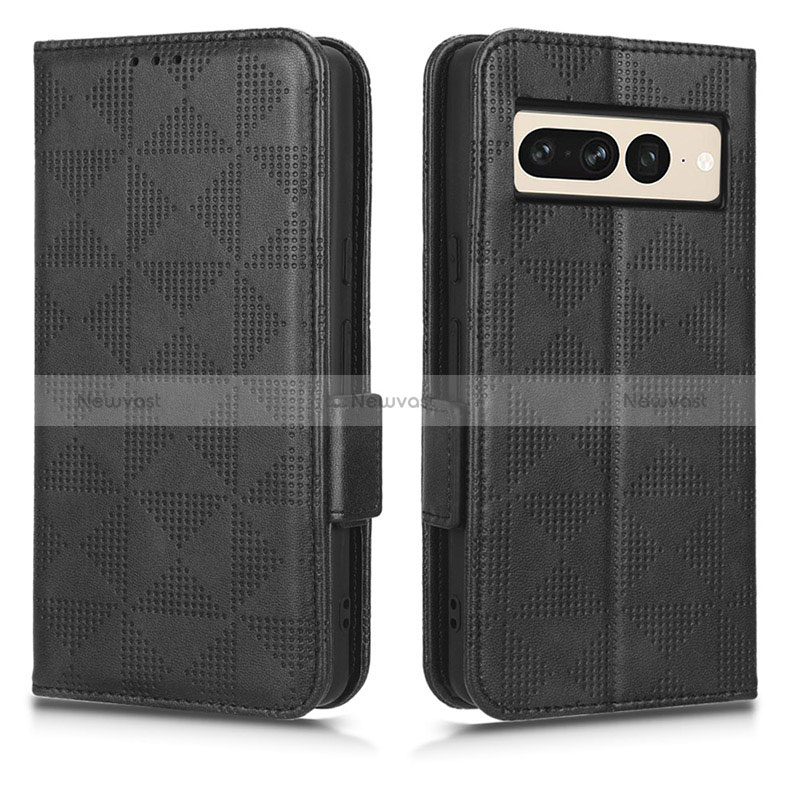 Leather Case Stands Flip Cover Holder C02X for Google Pixel 7 Pro 5G Black