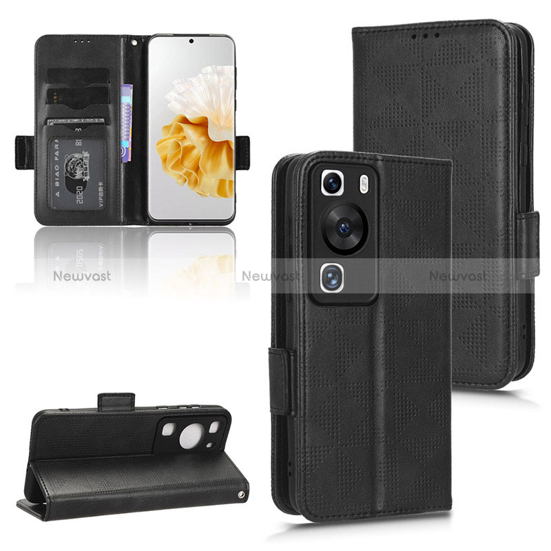 Leather Case Stands Flip Cover Holder C02X for Huawei P60 Pro