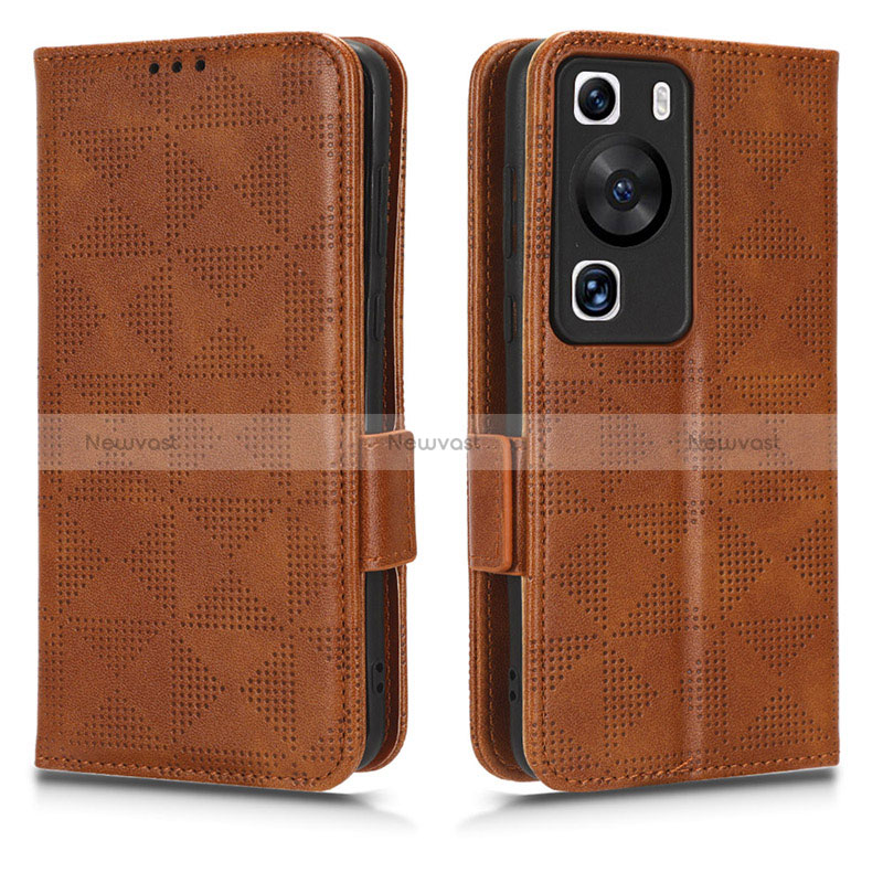 Leather Case Stands Flip Cover Holder C02X for Huawei P60 Pro