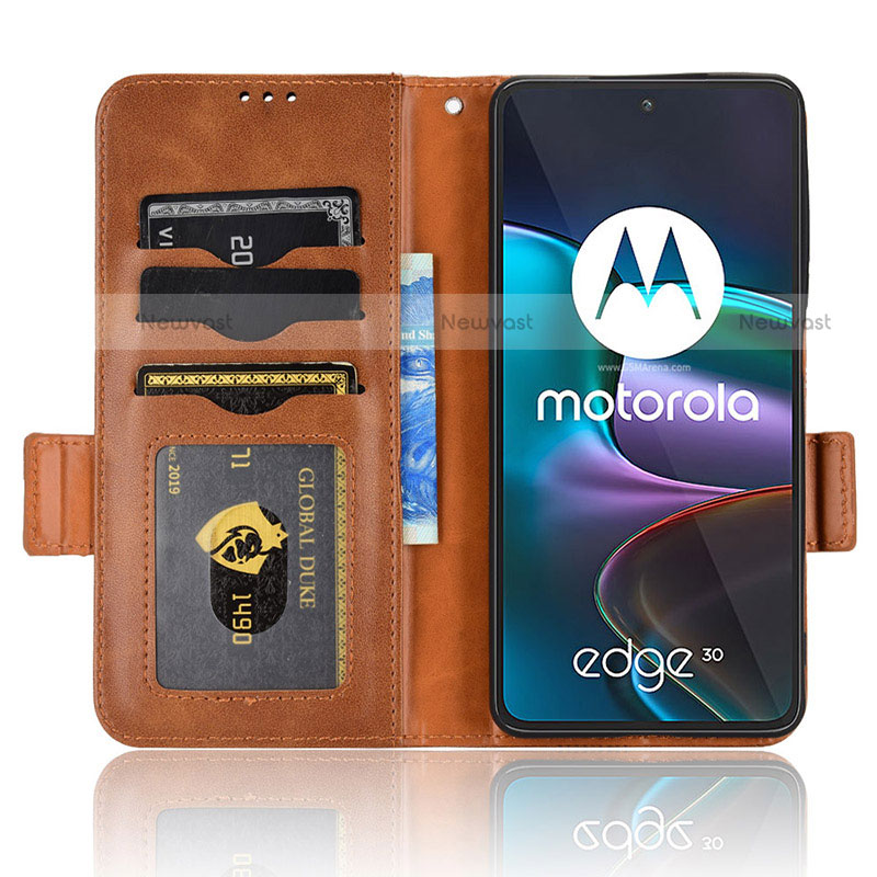 Leather Case Stands Flip Cover Holder C02X for Motorola Moto Edge 30 5G