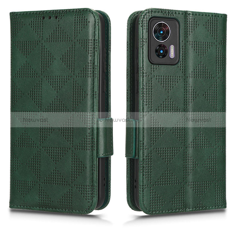 Leather Case Stands Flip Cover Holder C02X for Motorola Moto Edge 30 Lite 5G Green