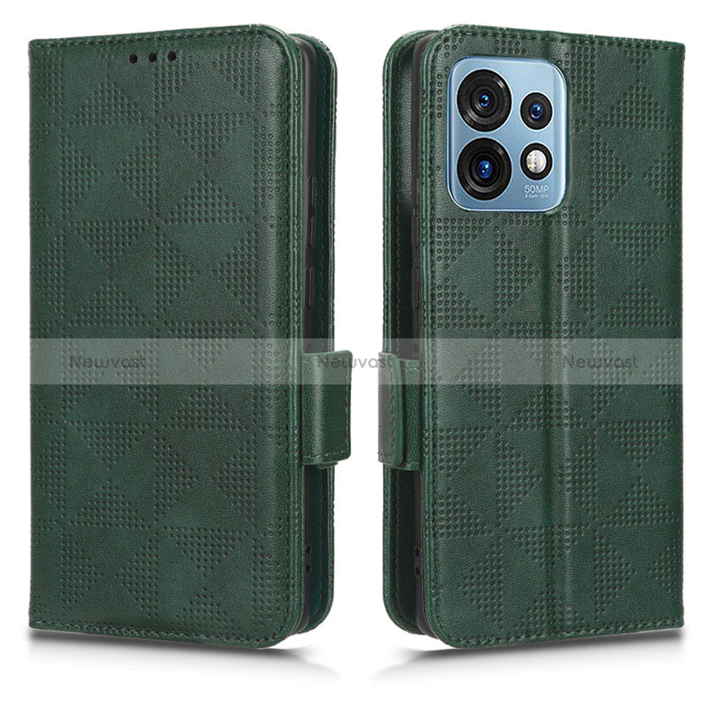 Leather Case Stands Flip Cover Holder C02X for Motorola Moto Edge 40 Pro 5G Green