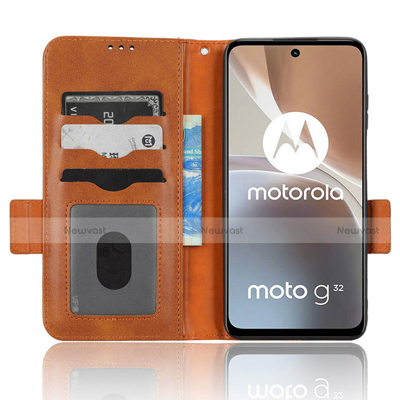 Leather Case Stands Flip Cover Holder C02X for Motorola Moto G32