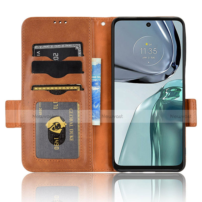 Leather Case Stands Flip Cover Holder C02X for Motorola Moto G62 5G