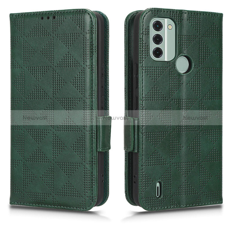 Leather Case Stands Flip Cover Holder C02X for Nokia C31 Green