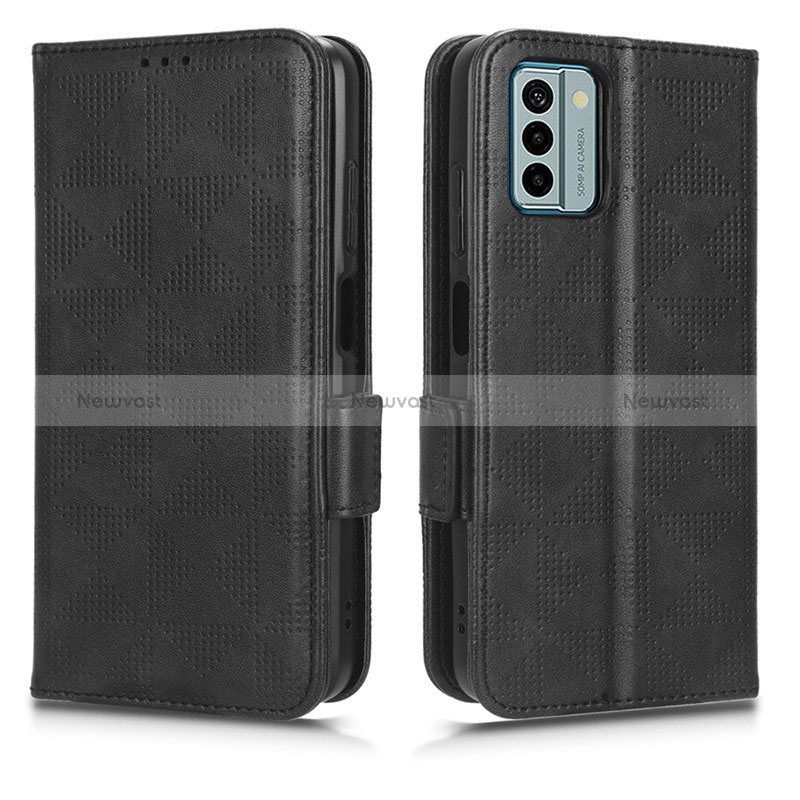 Leather Case Stands Flip Cover Holder C02X for Nokia G22 Black