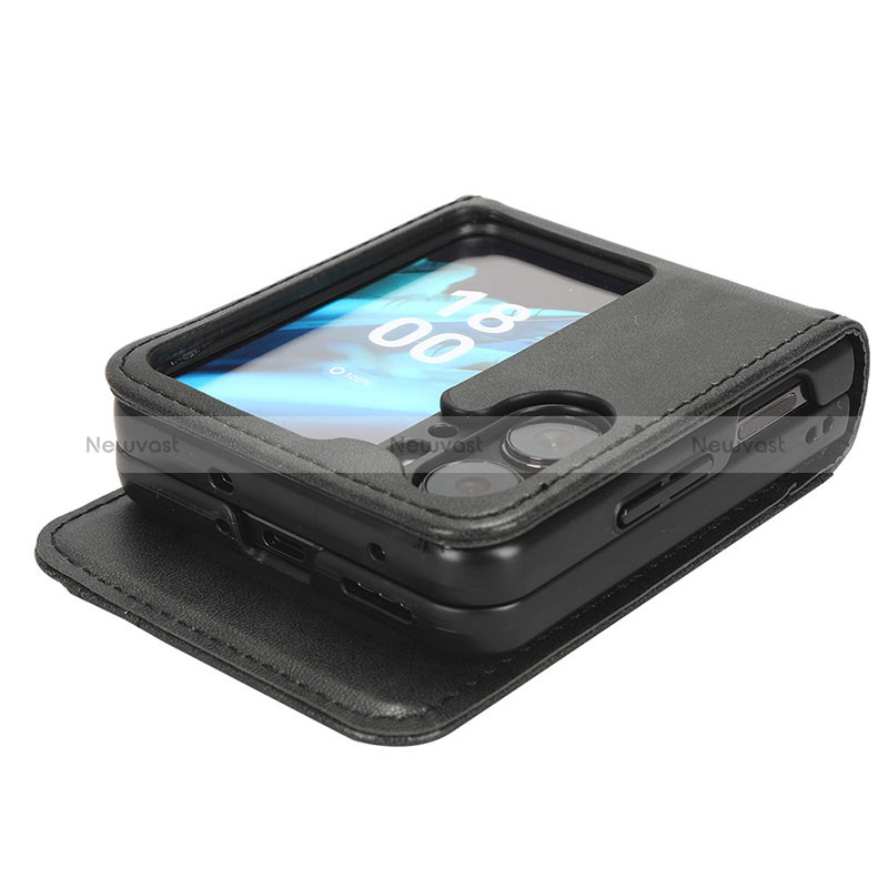 Leather Case Stands Flip Cover Holder C02X for Oppo Find N2 Flip 5G