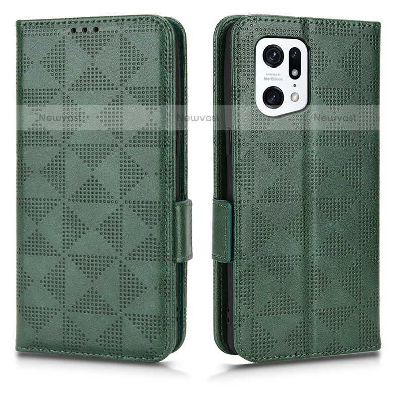 Leather Case Stands Flip Cover Holder C02X for Oppo Find X5 Pro 5G