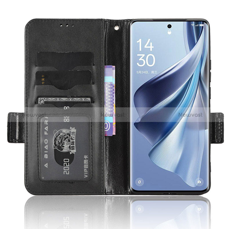 Leather Case Stands Flip Cover Holder C02X for Oppo Reno10 Pro+ Plus 5G