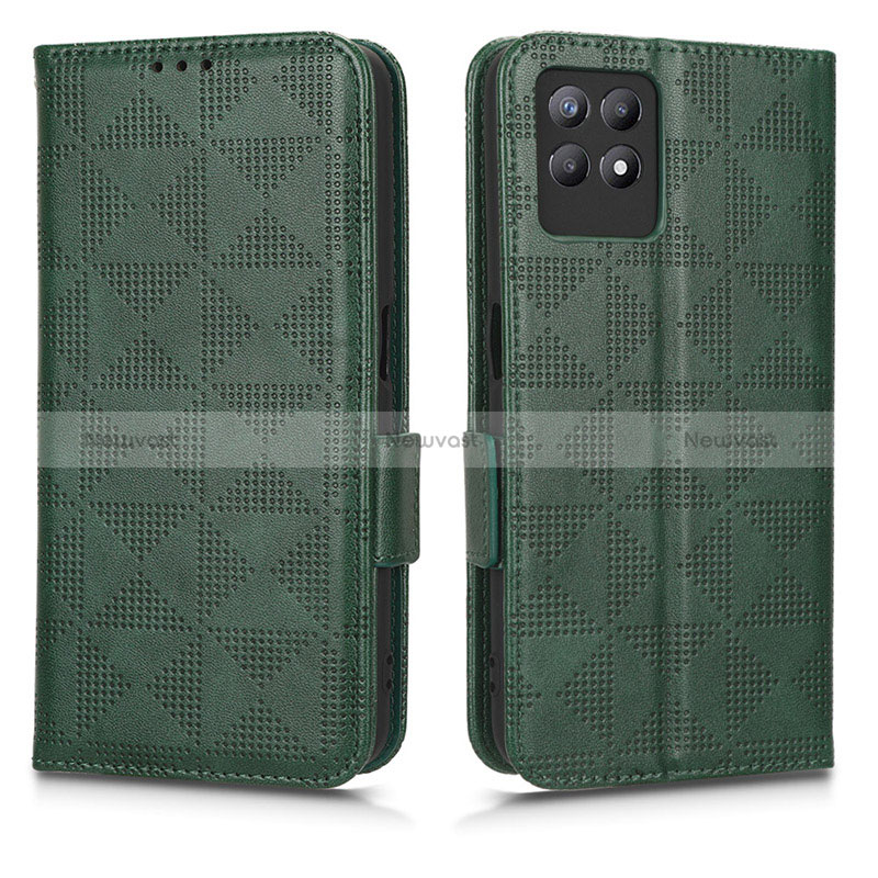 Leather Case Stands Flip Cover Holder C02X for Realme 8i Green