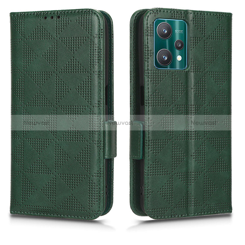 Leather Case Stands Flip Cover Holder C02X for Realme 9 Pro 5G Green