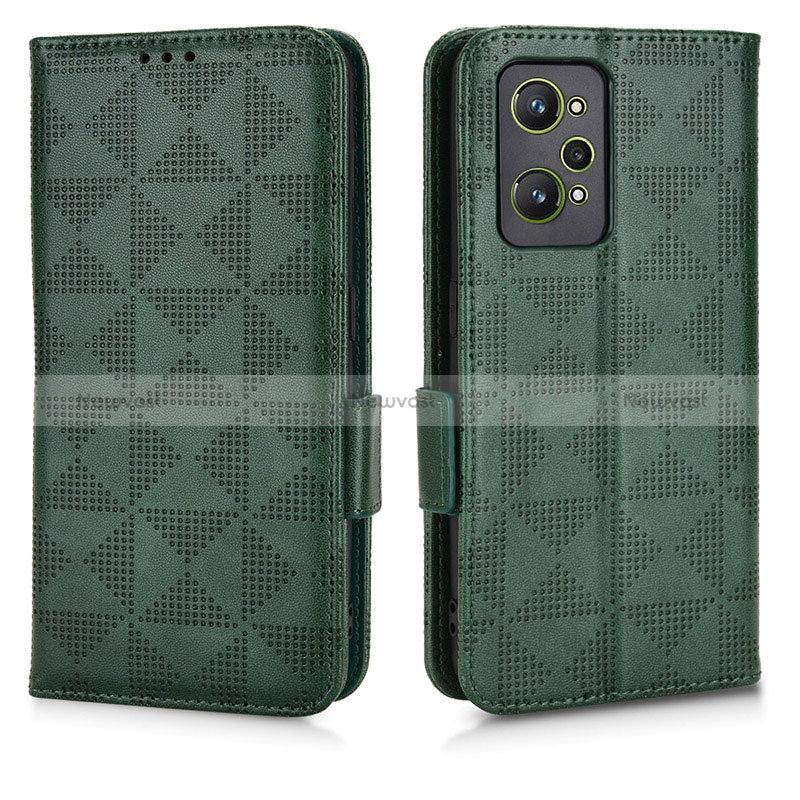 Leather Case Stands Flip Cover Holder C02X for Realme GT Neo2 5G Green