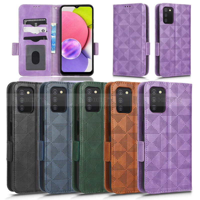 Leather Case Stands Flip Cover Holder C02X for Samsung Galaxy A03s