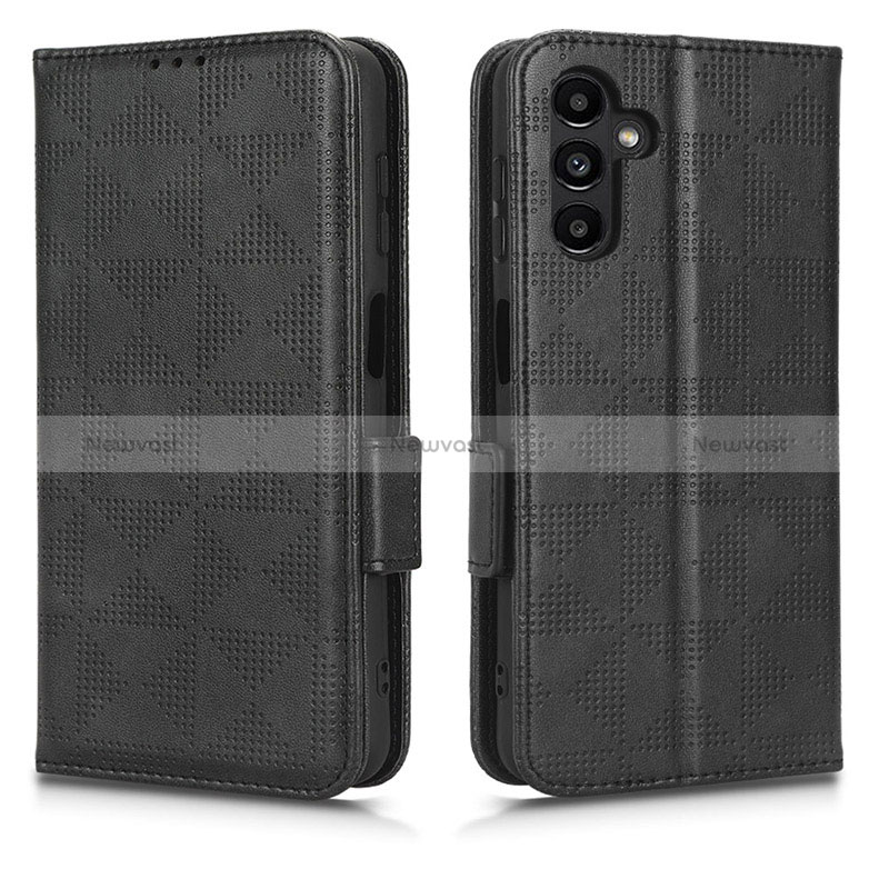 Leather Case Stands Flip Cover Holder C02X for Samsung Galaxy A04s Black