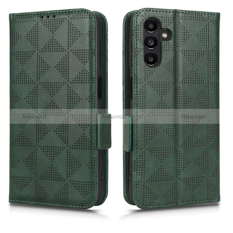 Leather Case Stands Flip Cover Holder C02X for Samsung Galaxy A04s Green