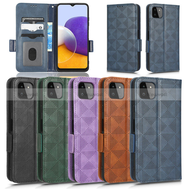 Leather Case Stands Flip Cover Holder C02X for Samsung Galaxy A22 5G