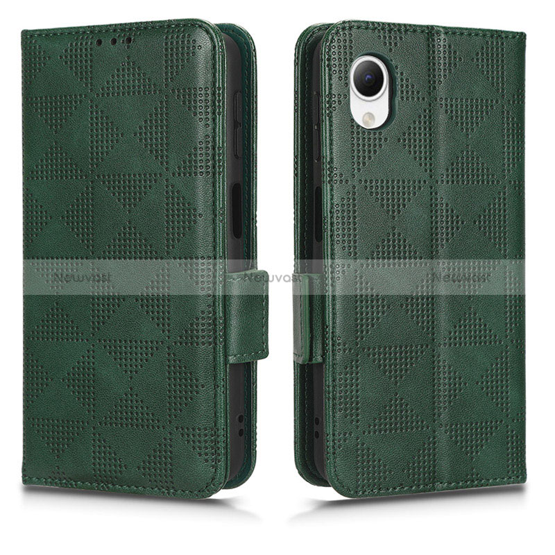 Leather Case Stands Flip Cover Holder C02X for Samsung Galaxy A23 5G SC-56C Green