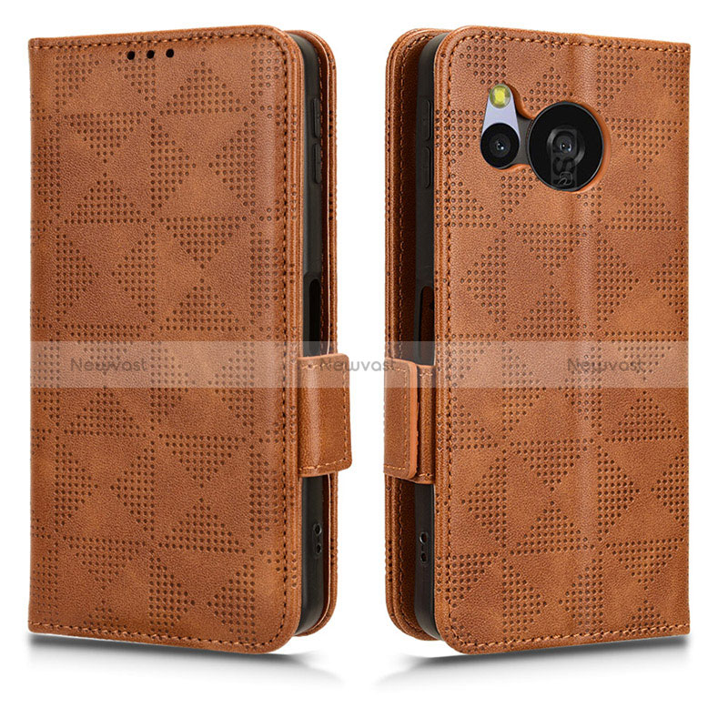 Leather Case Stands Flip Cover Holder C02X for Sharp Aquos Sense8