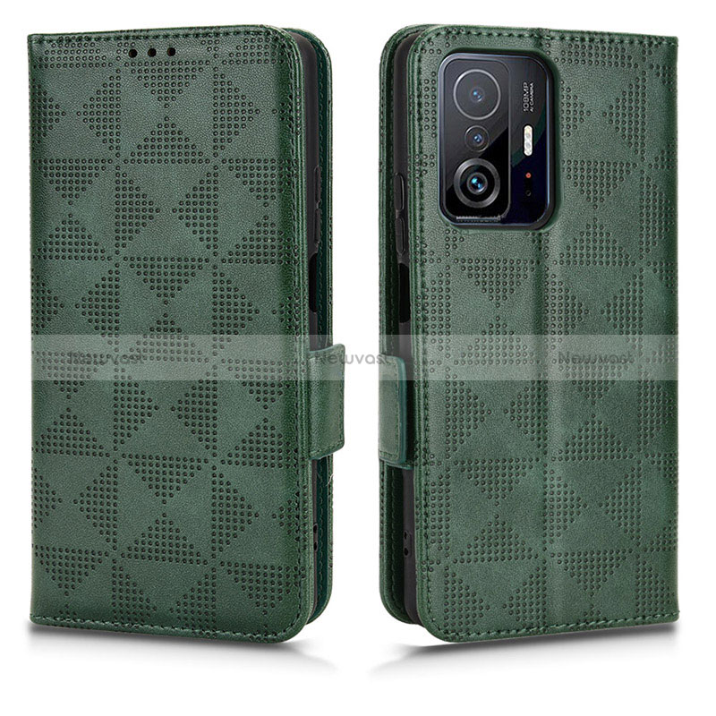 Leather Case Stands Flip Cover Holder C02X for Xiaomi Mi 11T 5G Green