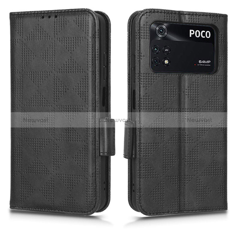 Leather Case Stands Flip Cover Holder C02X for Xiaomi Poco M4 Pro 4G