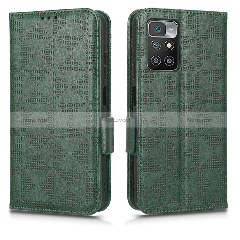 Leather Case Stands Flip Cover Holder C02X for Xiaomi Poco X4 NFC Green