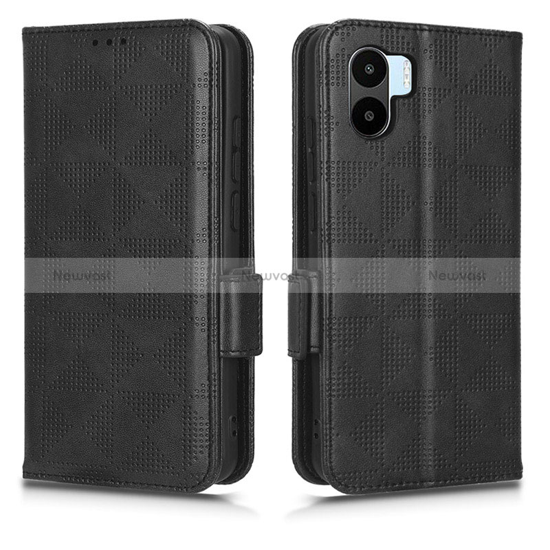 Leather Case Stands Flip Cover Holder C02X for Xiaomi Redmi A2 Black