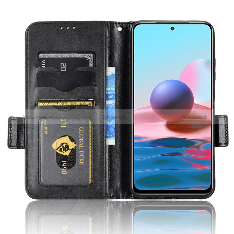 Leather Case Stands Flip Cover Holder C02X for Xiaomi Redmi Note 10 4G