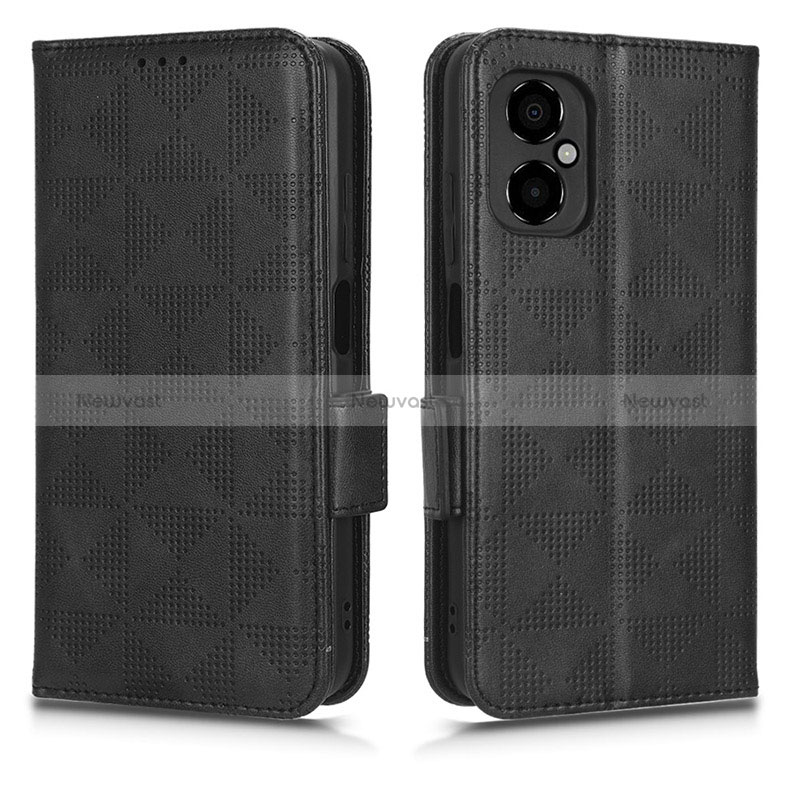 Leather Case Stands Flip Cover Holder C02X for Xiaomi Redmi Note 12R Pro 5G Black