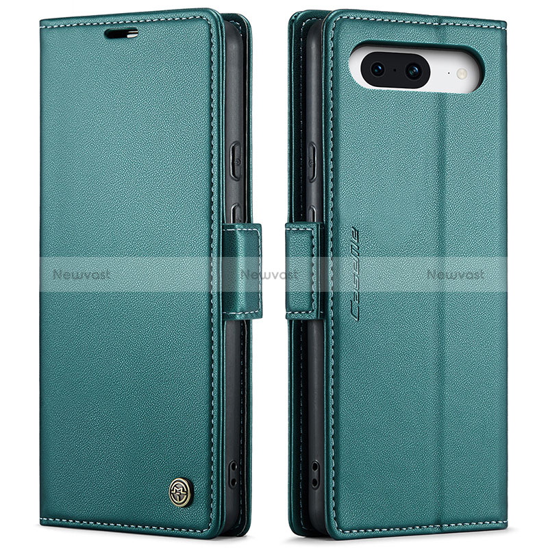 Leather Case Stands Flip Cover Holder C03S for Google Pixel 8a 5G Green