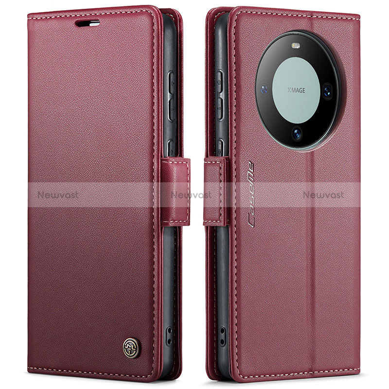 Leather Case Stands Flip Cover Holder C03S for Huawei Mate 60 Red