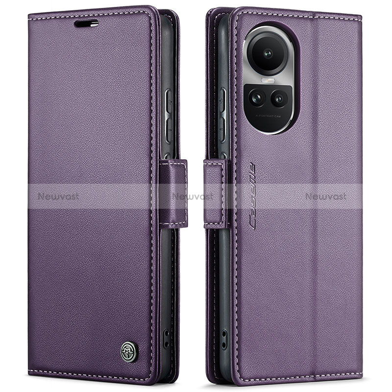 Leather Case Stands Flip Cover Holder C03S for Oppo Reno10 5G