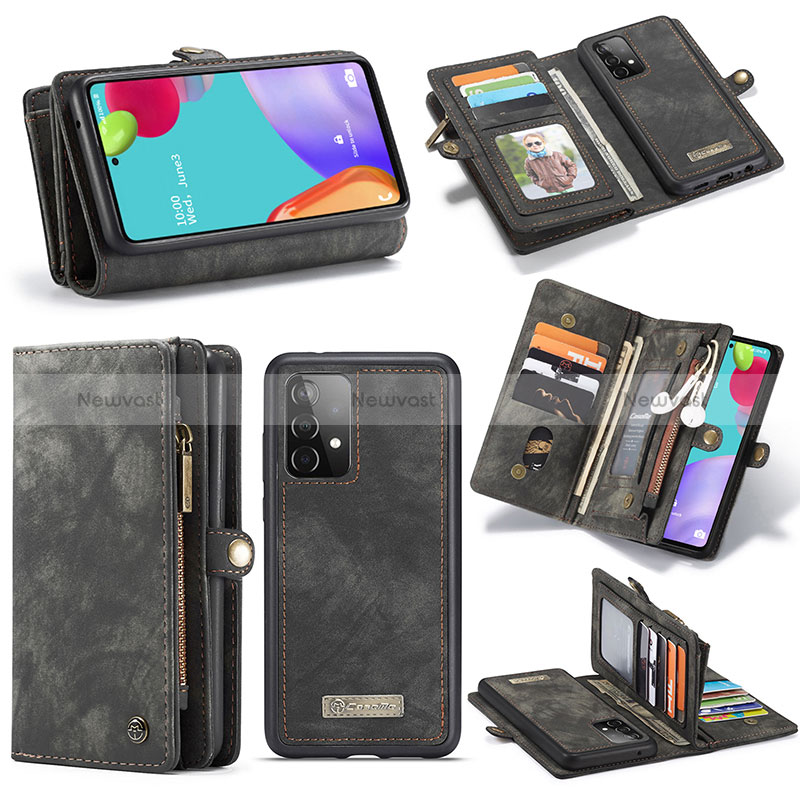 Leather Case Stands Flip Cover Holder C03S for Samsung Galaxy A52 4G